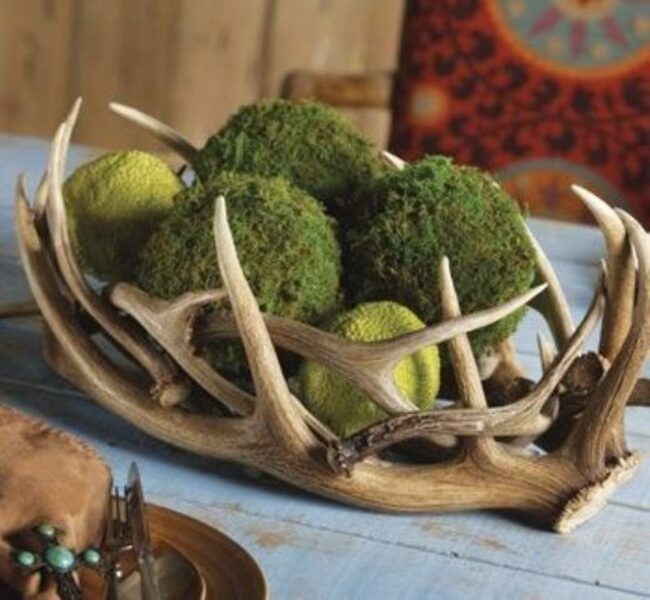 Mossy Antler Bowl Centerpiece