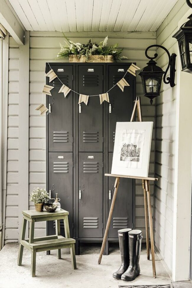 Vintage Metal Lockers Corner