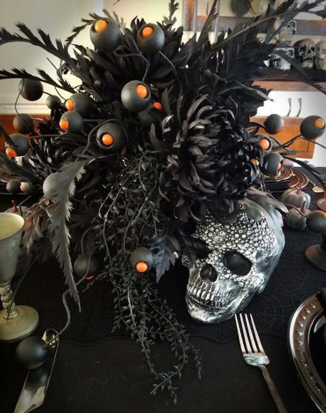 Jeweled Skull Centerpiece