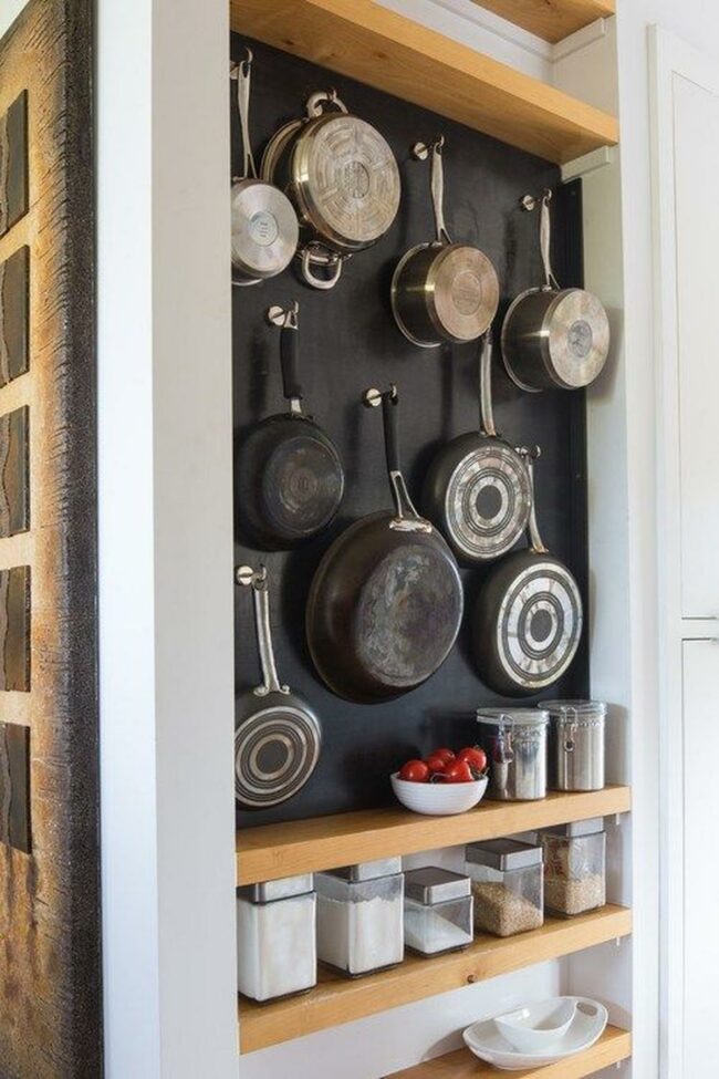 Black Wall-Mounted Pan Organizer