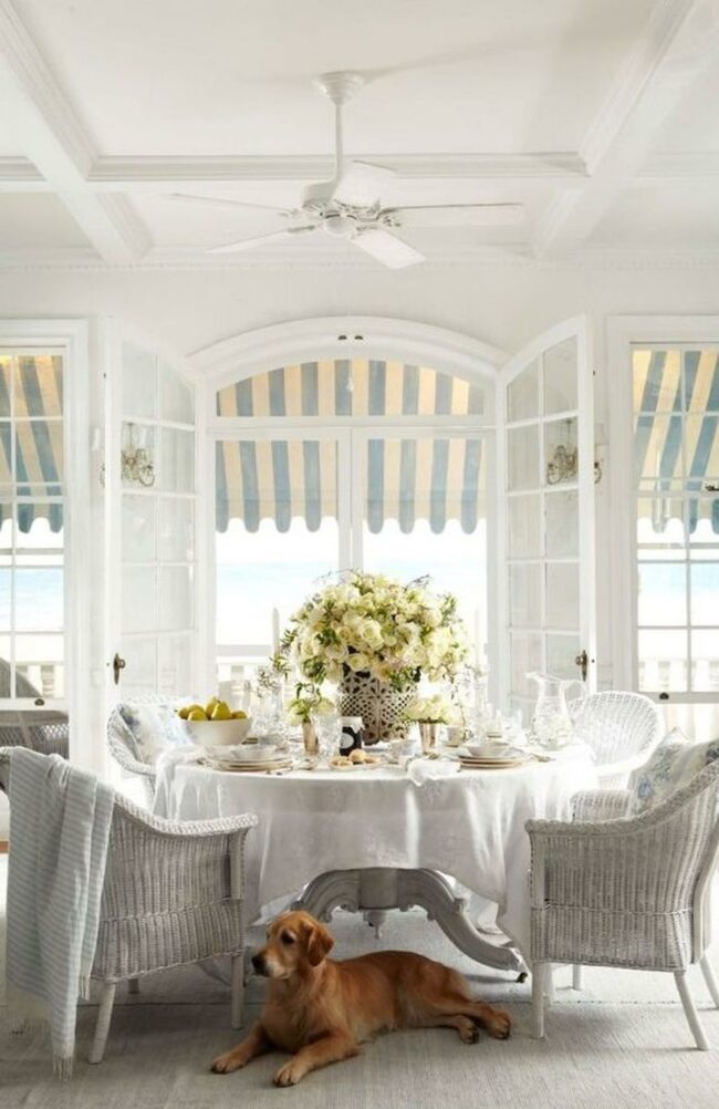 White Coastal Dining Serenity