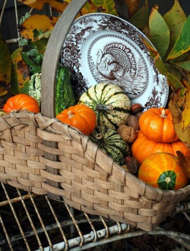 Autumn Harvest Wicker Basket