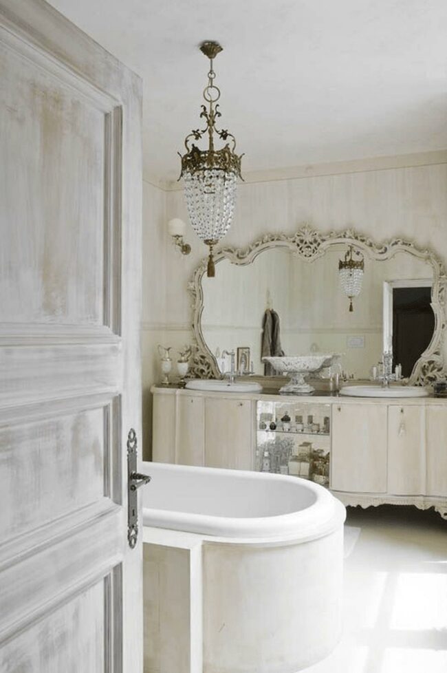 Ornate Mirror Vintage Bathroom