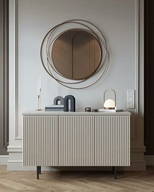 Grooved Metallic Contours Cabinet