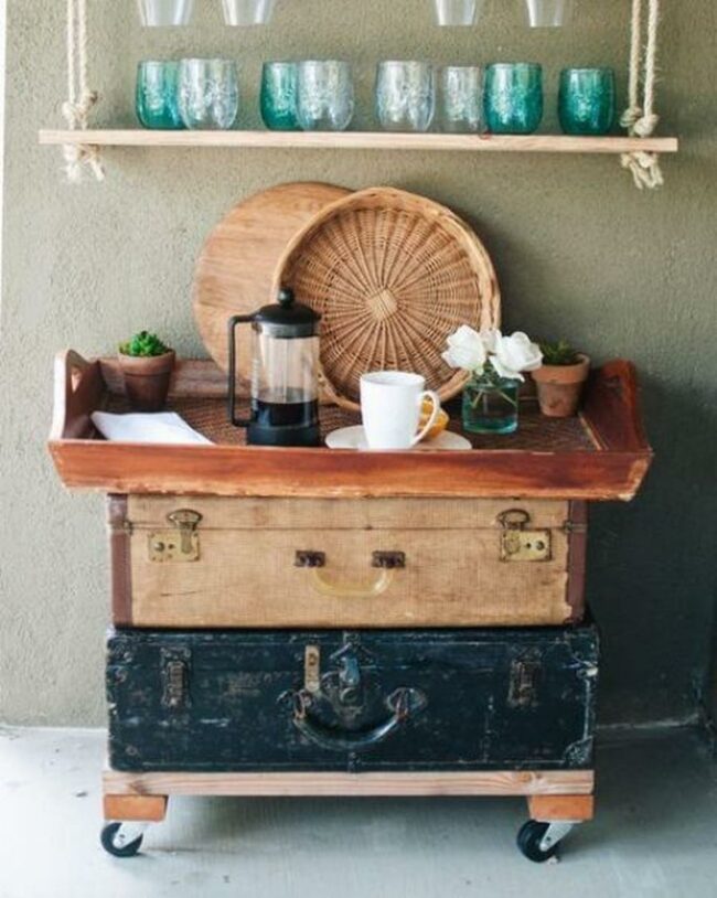 Vintage Suitcase Corner Table