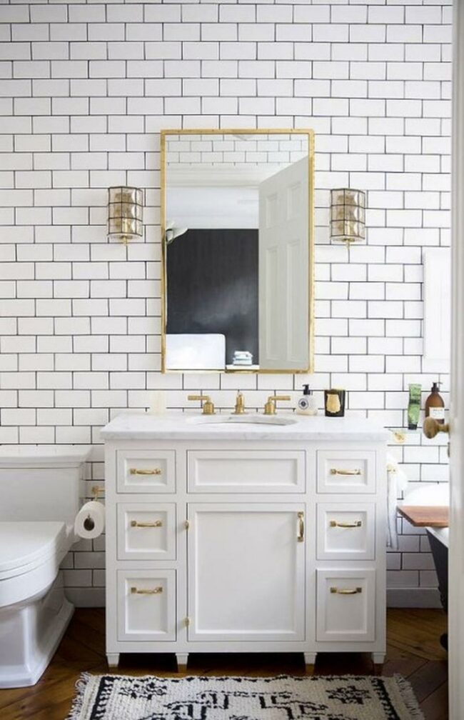 Gold Grid Bathroom Harmony