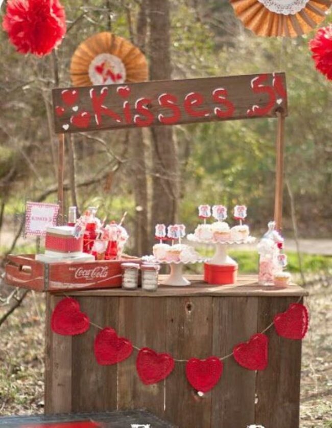 Red Hearts Vintage Sweetshop