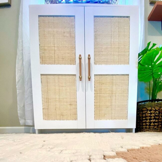 Rattan White Cabinet