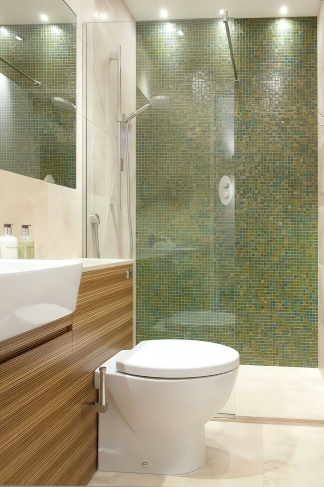 Green Mosaic Shower