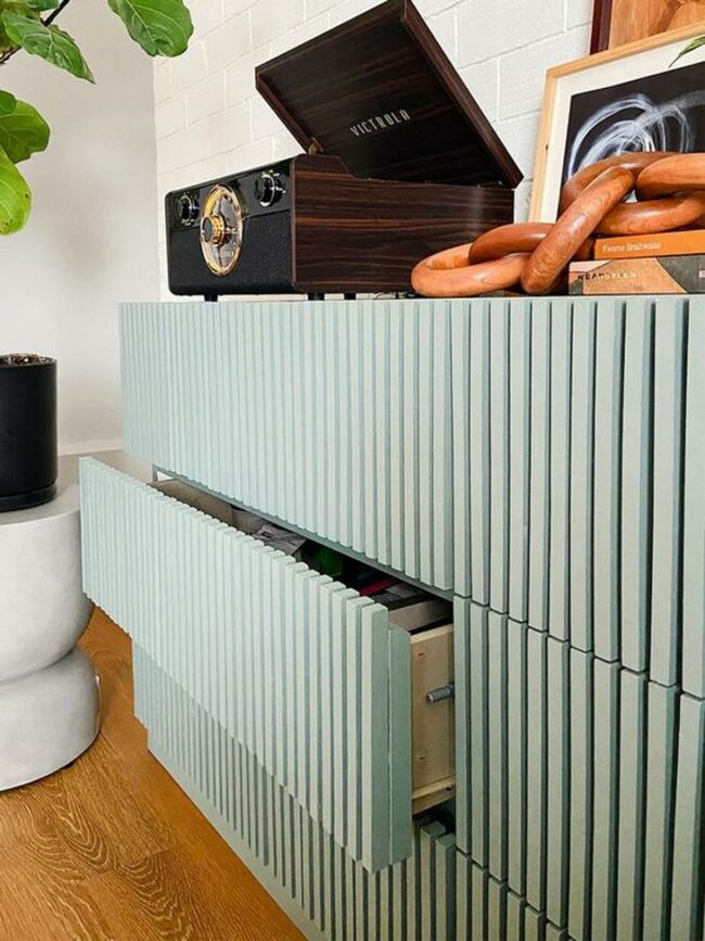 Blue Ridged Cabinet Vintage Charm