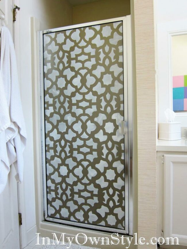 Geometric Glass Shower Accent