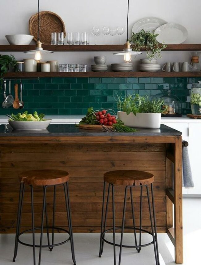 Forest Green Kitchen Canvas