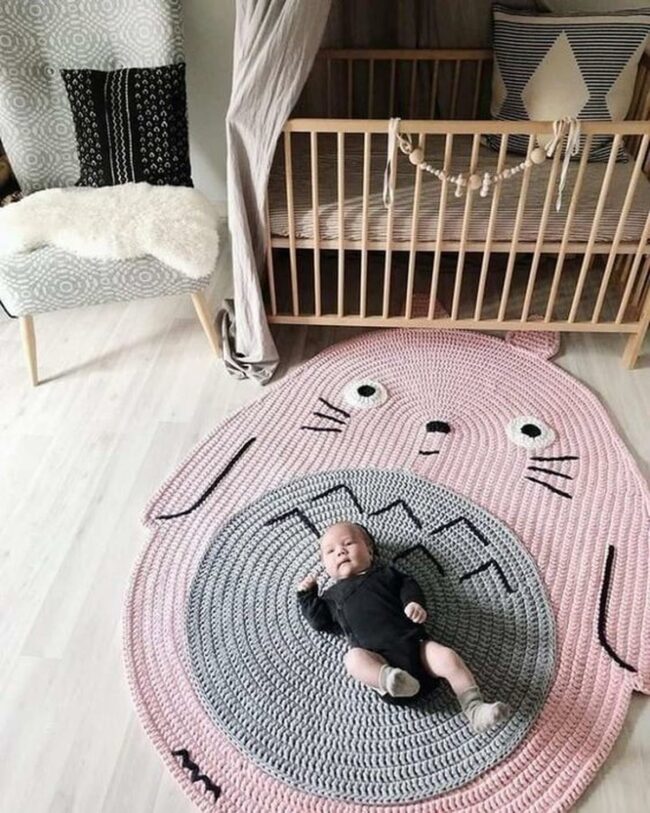 Pink Animal Rug Nursery