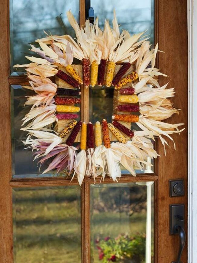 Multicolor Corn Husk Wreath