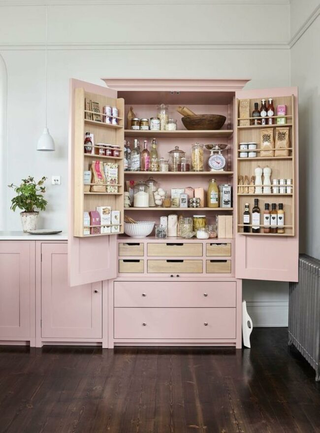 Pink Pantry Organization
