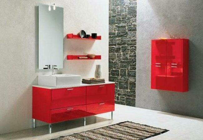 Striking Red Bath Accent