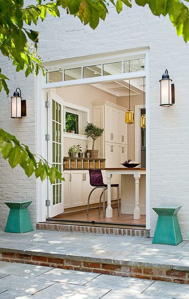 White Kitchen Garden View