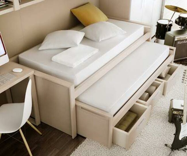 Sunny Yellow Storage Bed