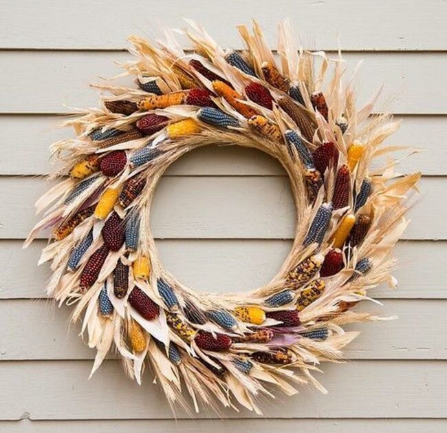 Colorful Corn Harvest Wreath