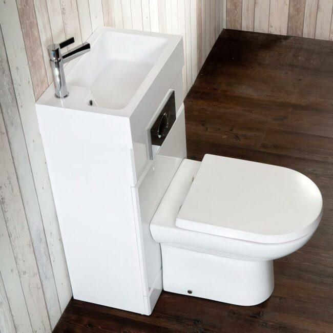 Compact White Integrated Bathroom
