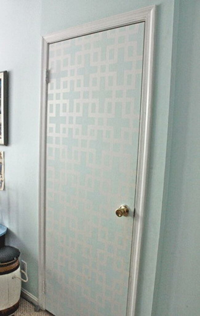 Blue Geometric Door Shimmer