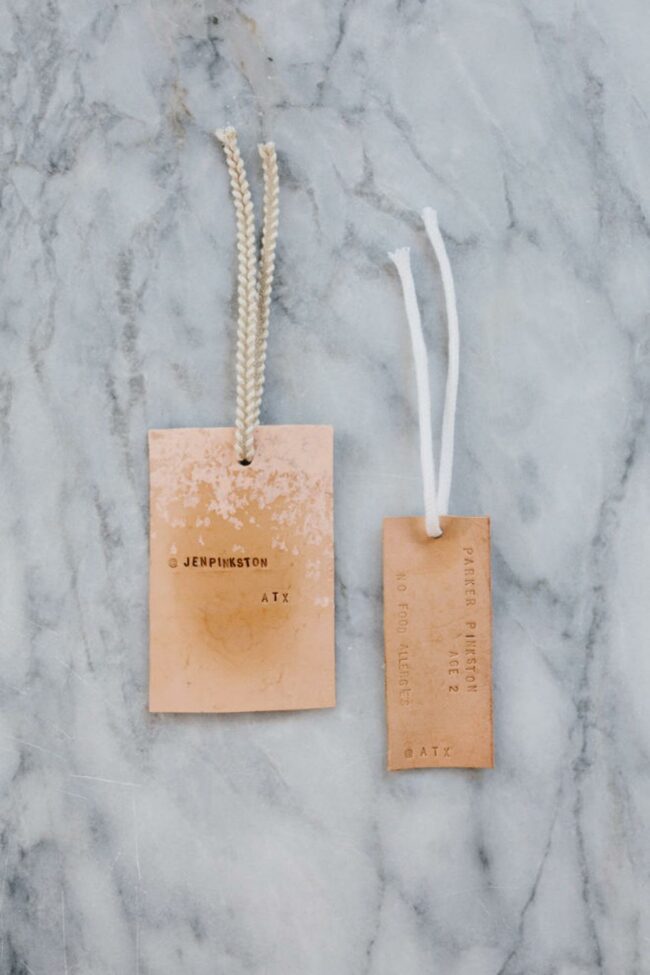Weathered Leather Tags Marble