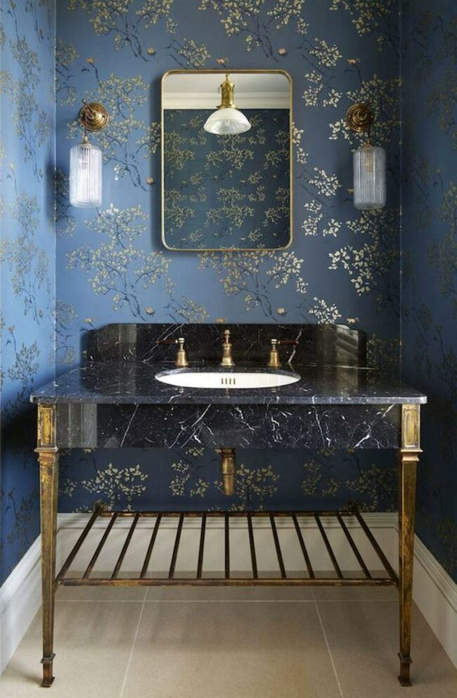 Royal Blue Gold Bathroom