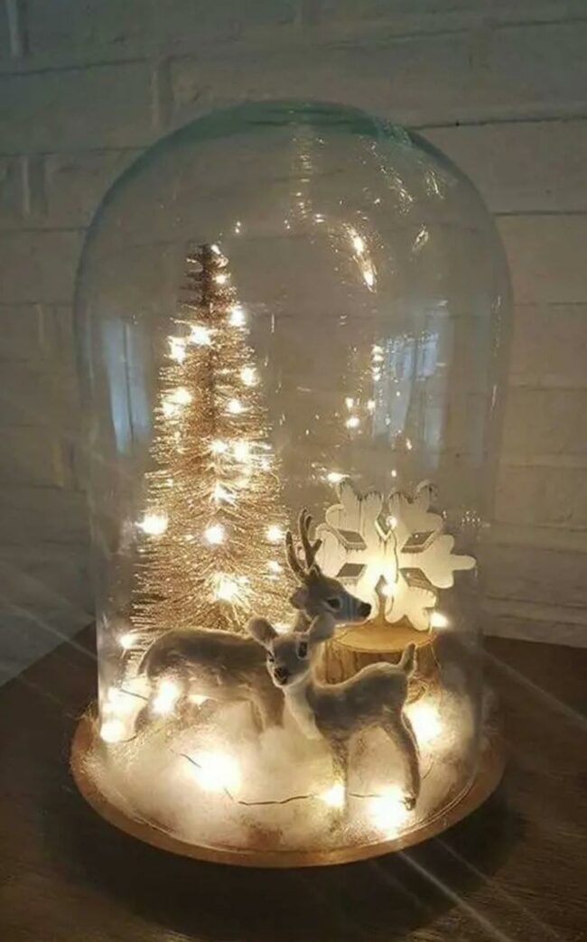 Winter Deer Glass Globe