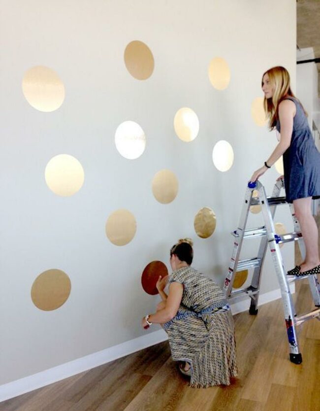 Golden Circles Accent Wall