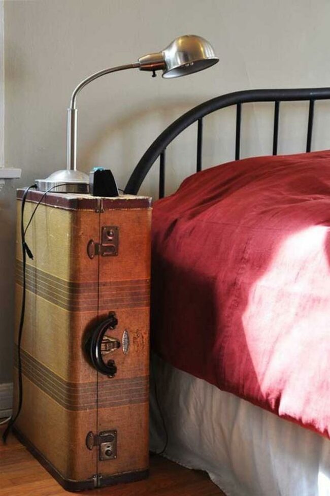 Vintage Brown Suitcase Corner