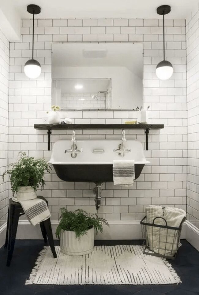 Monochrome Botanical Bathroom