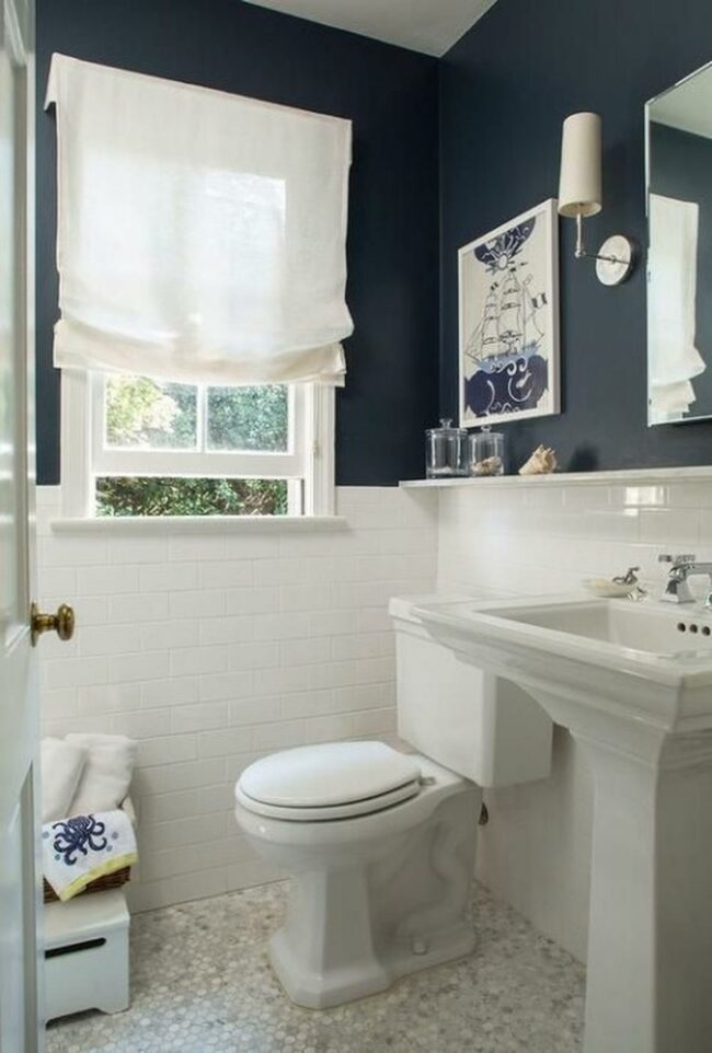 Navy Nautical Bathroom Retreat