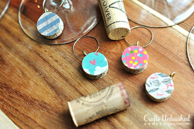 Colorful Cork Wine Charms