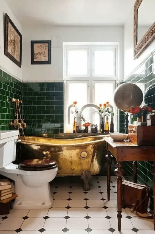 Gold Bathtub Green Sanctuary