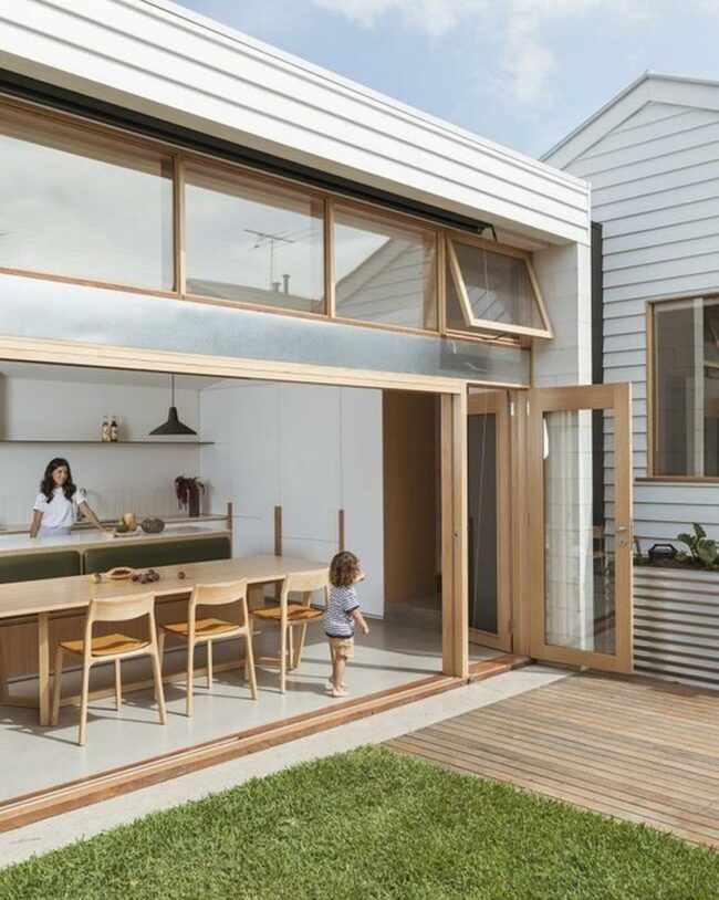 Open Kitchen-Dining With Backyard View