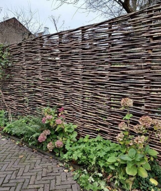 Woven Branch Fence Garden Sanctuary