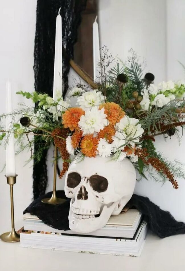 Orange Skull Bouquet