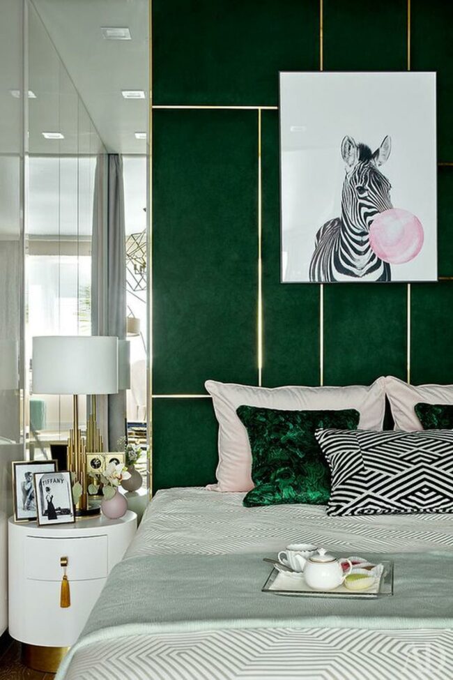 Green Gold Zebra Contrast