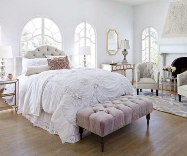White Tufted Bedroom