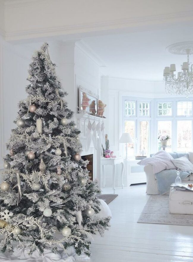 Frosty Silver Christmas Centerpiece