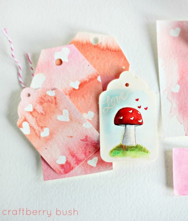Whimsical Pink Mushroom Tags