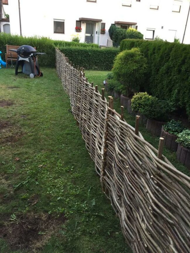 Green Garden Wooden Boundary