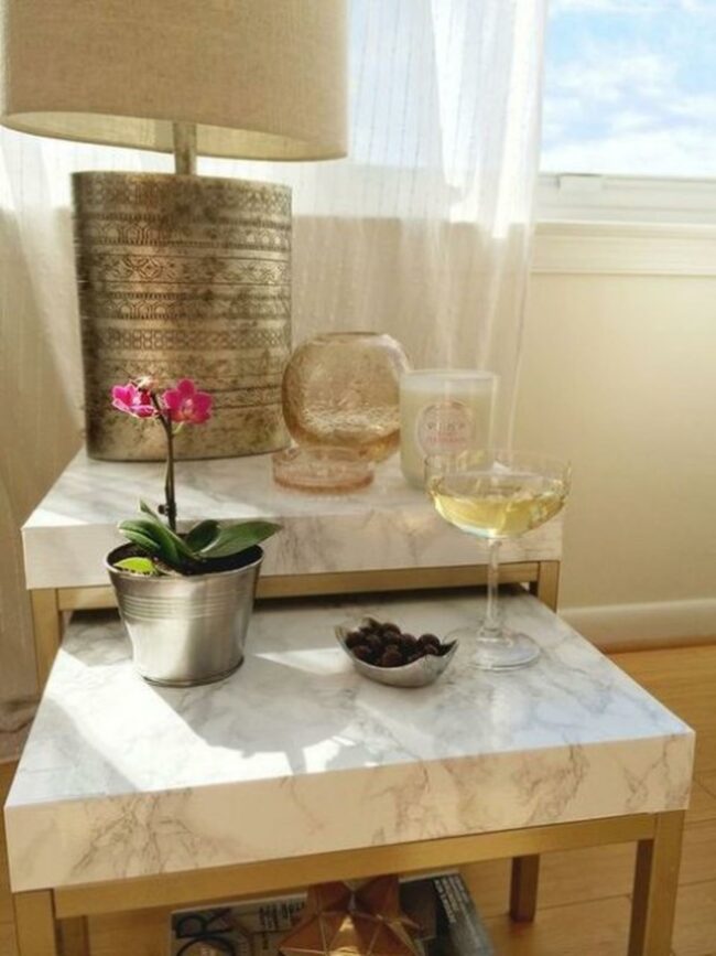 Gold Legs Marble Whispers