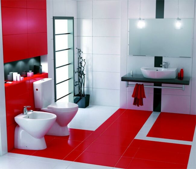 Red Tile Bathroom