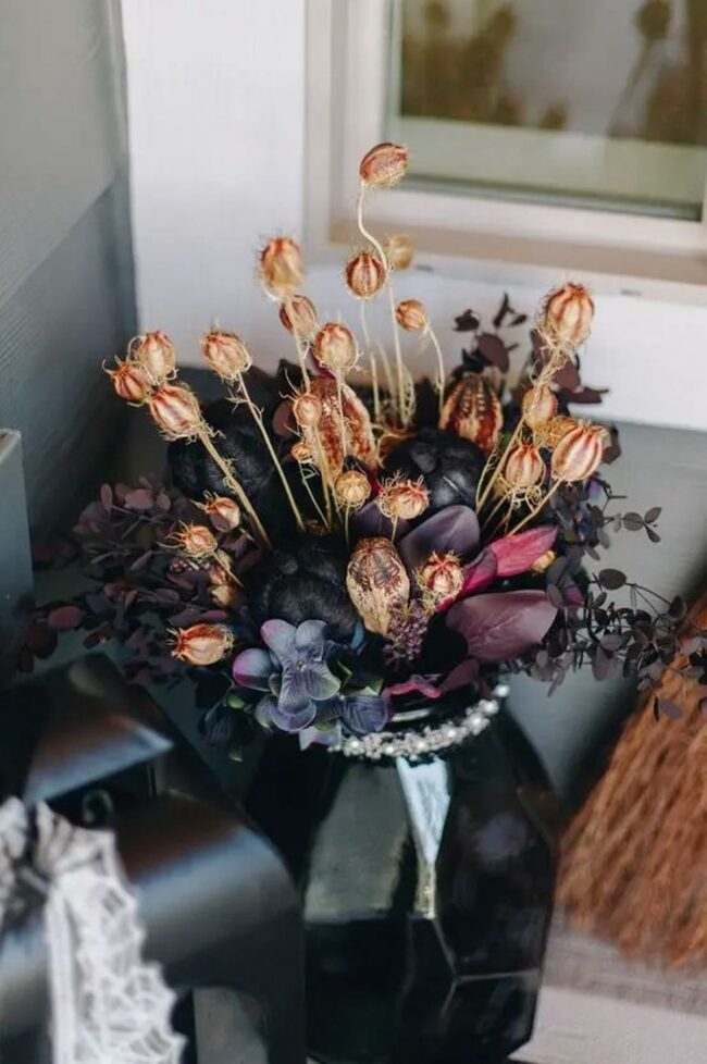 Dark Purple Botanical Display