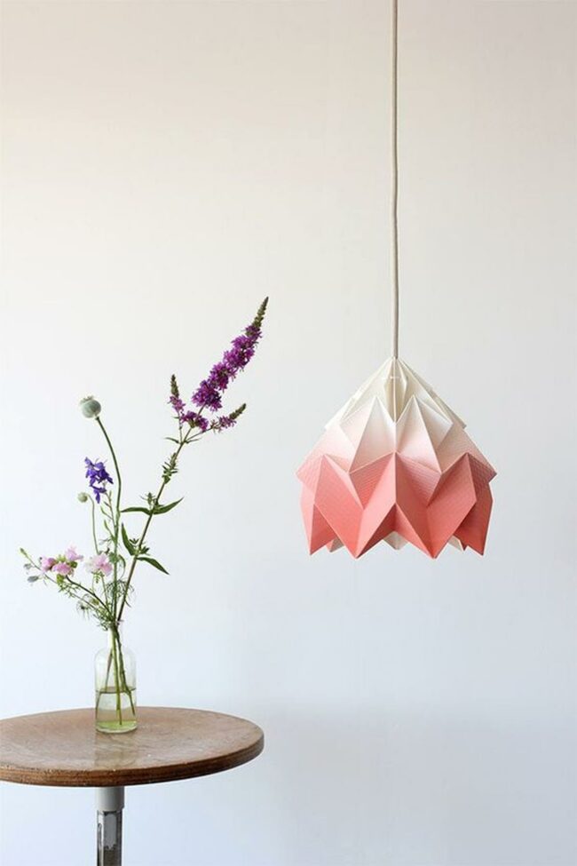 Origami Lamp Pink Wildflower Corner