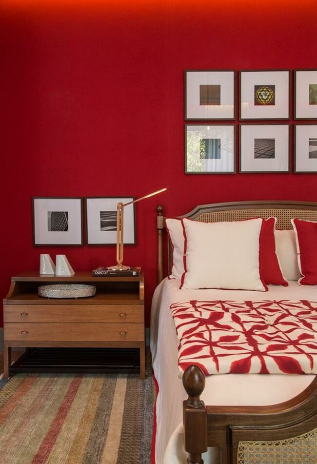 Bold Red Woodland Retreat