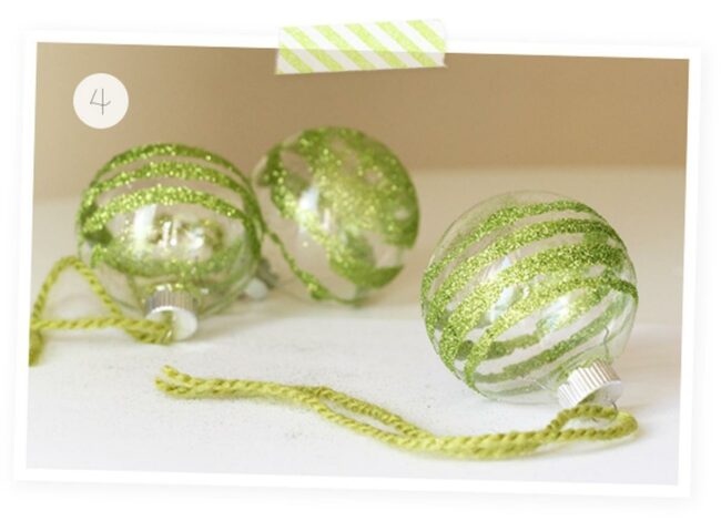 Green Glitter Glass Orbs