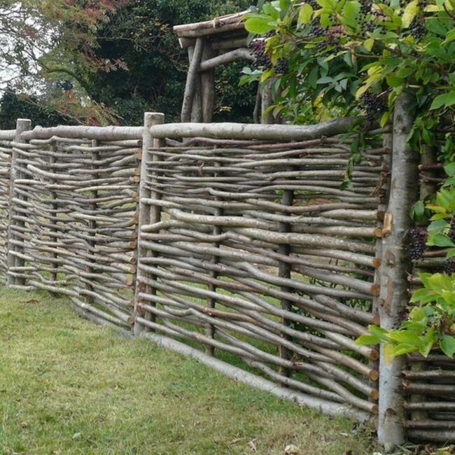 Natural Woven Branch Fence