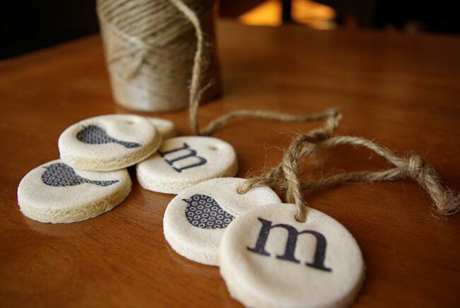 Monochrome Clay Heart Tags